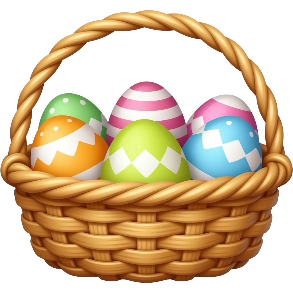 пасхальные яйца в корзине emoji