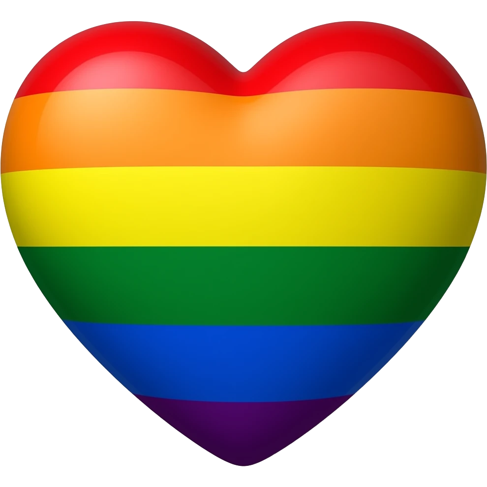 LGBT flag heart 3D emoji