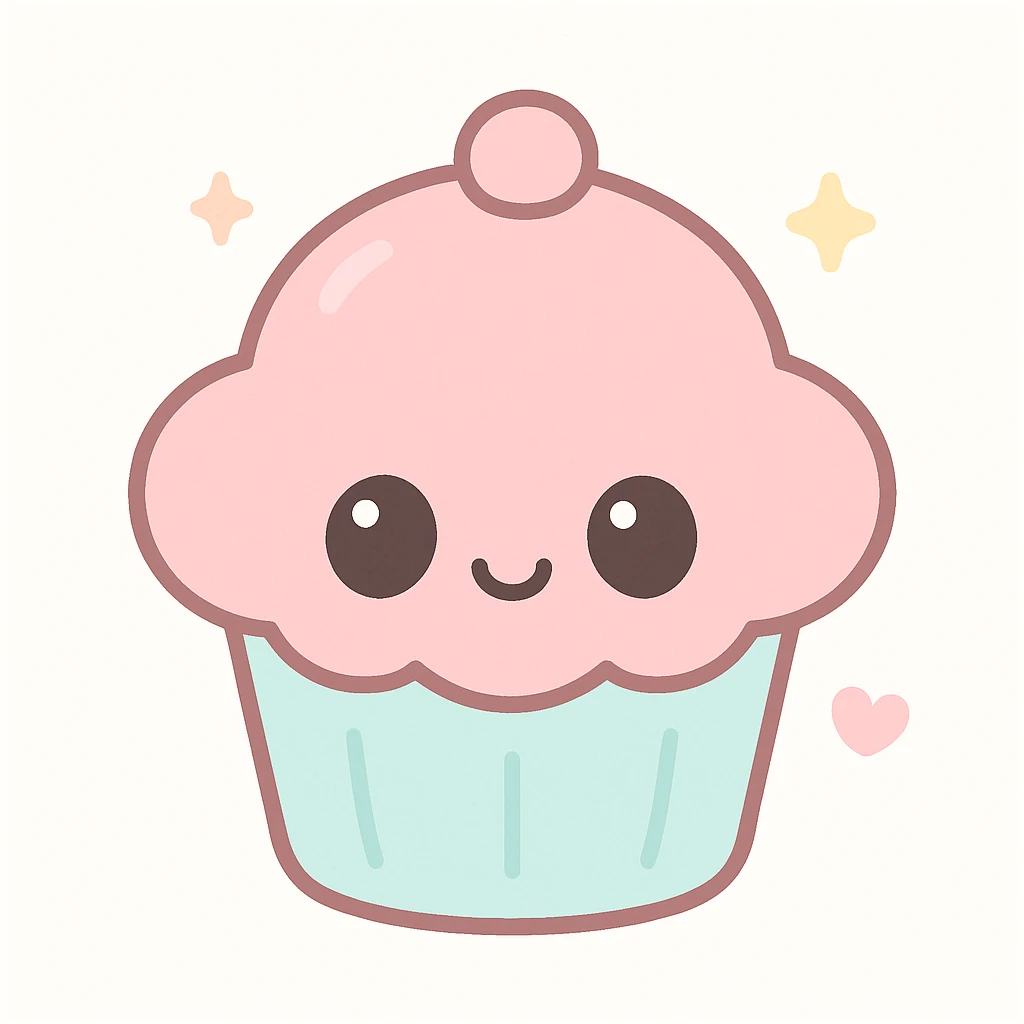 cupcake with pink icing emoji