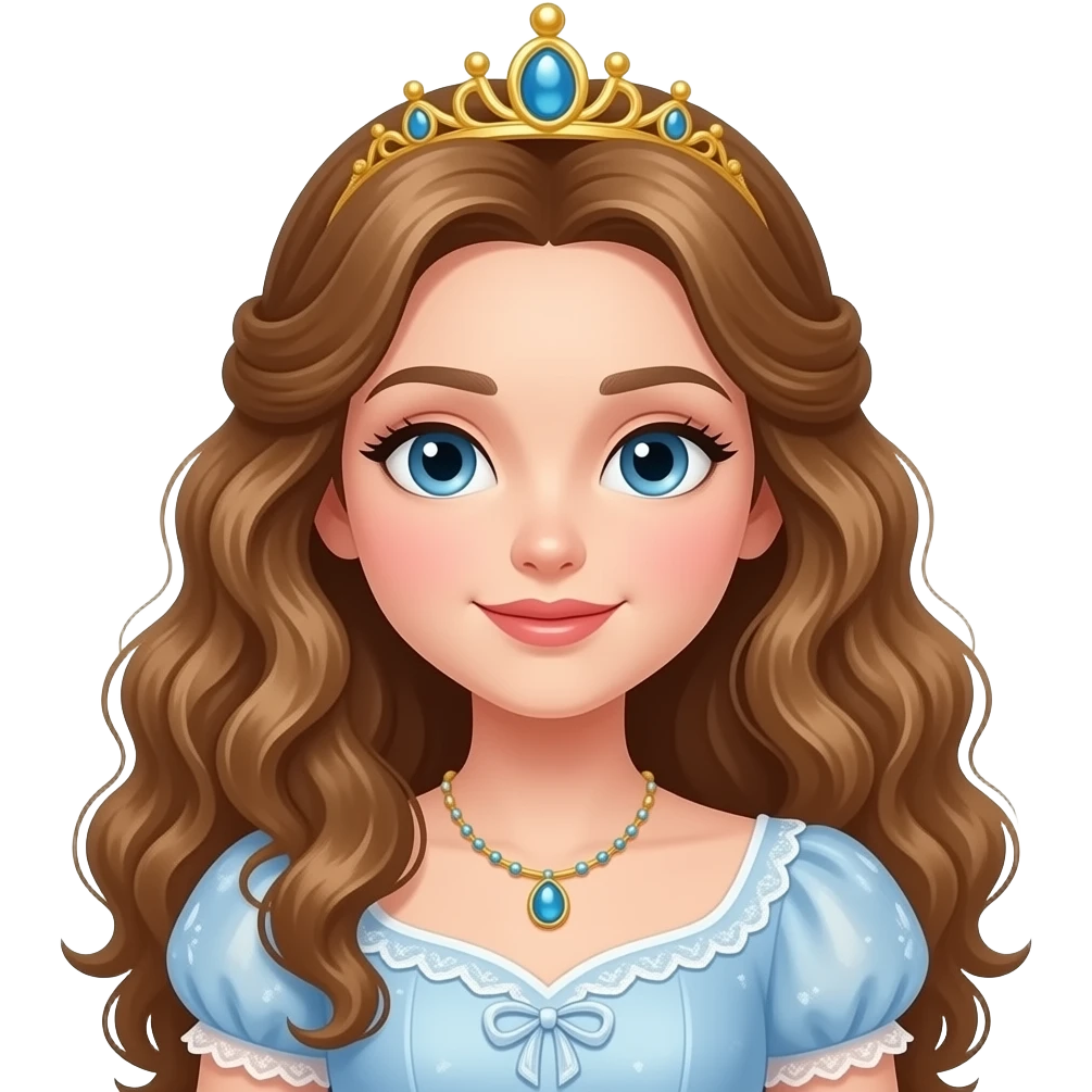 Long curly haired slim princess emoji