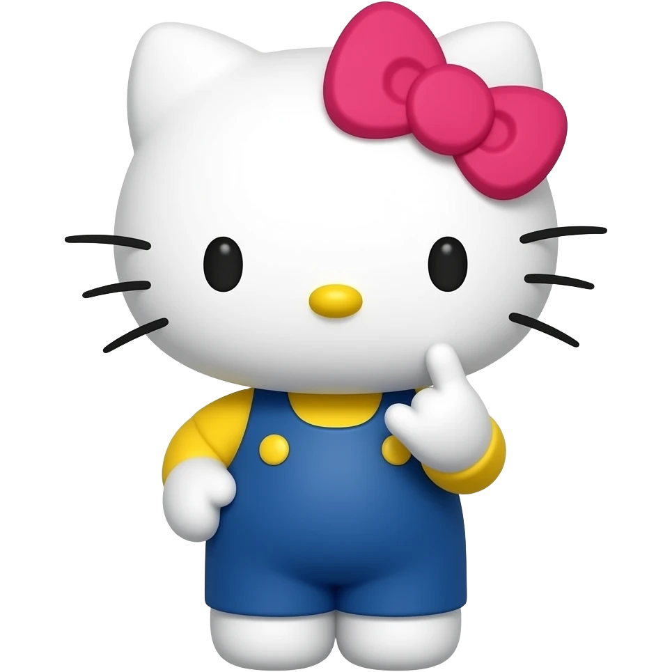 Hello kitty qui fait un doigt d’honneur emoji