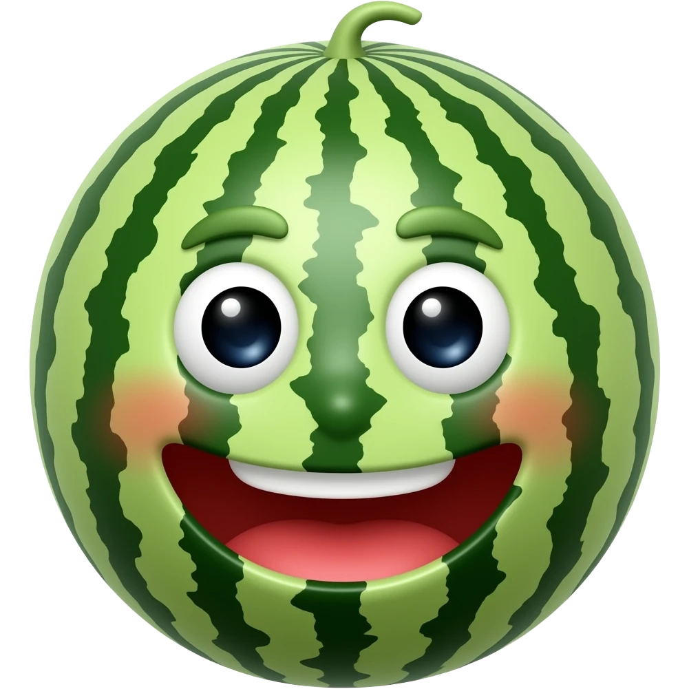 watermelon with eyes and mouth - emoji emoji