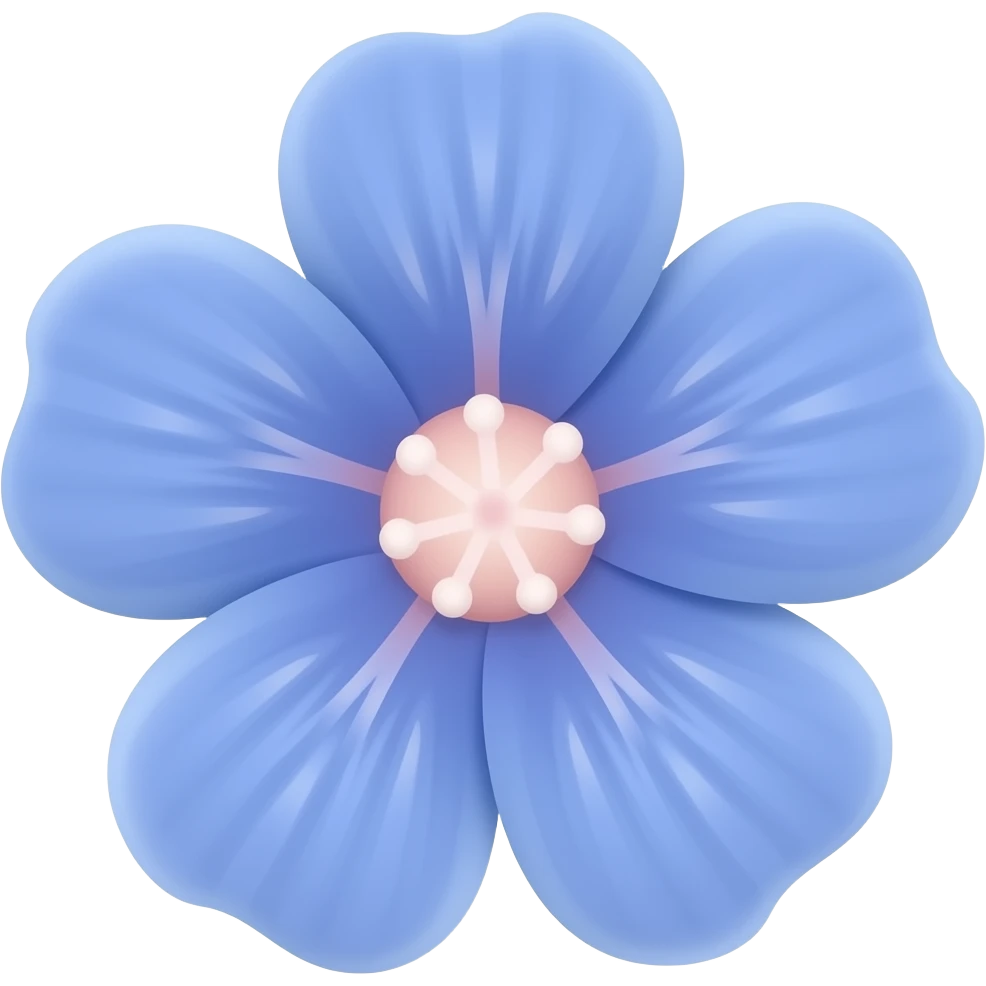 blue flower emoji with hints of pink emoji
