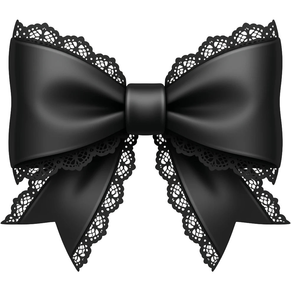 Black bow, Jiraikei, lace. emoji