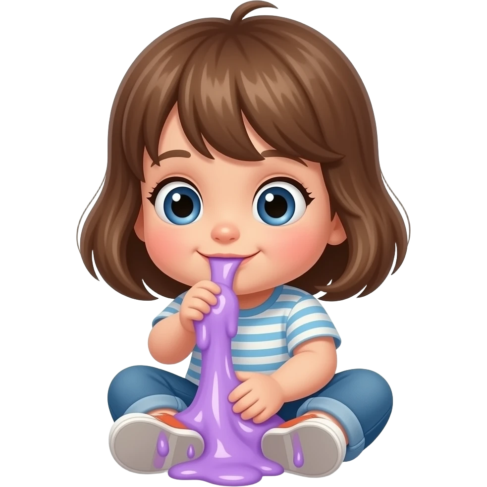 Toodler putting slime in too butt emoji