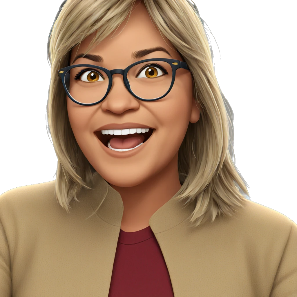 smiling girl with glasses emoji