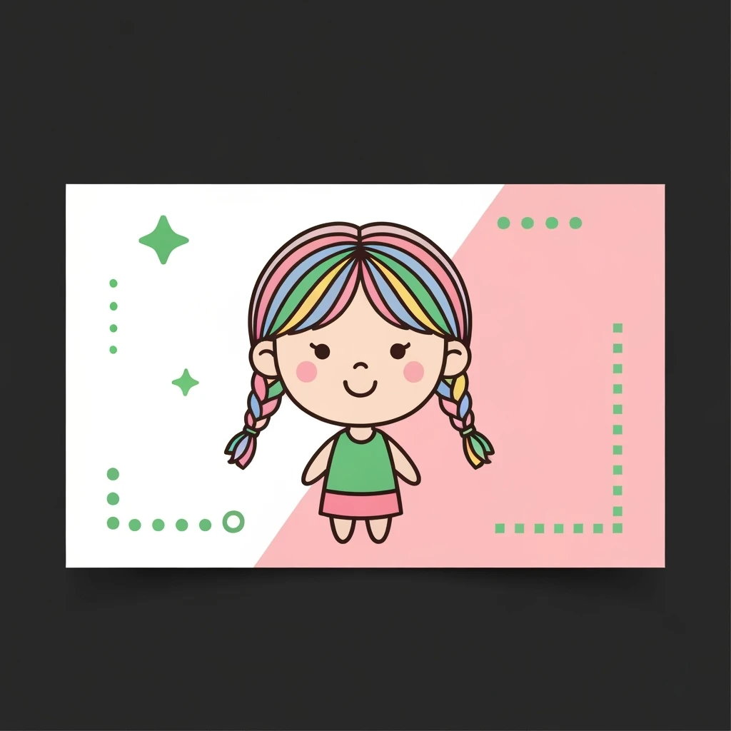 girl banner, cute, expressive, minimal emoji