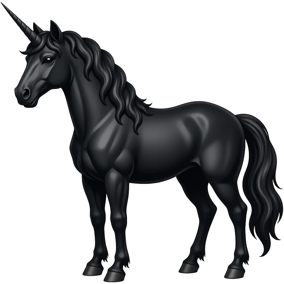 A sinister black unicorn emoji
