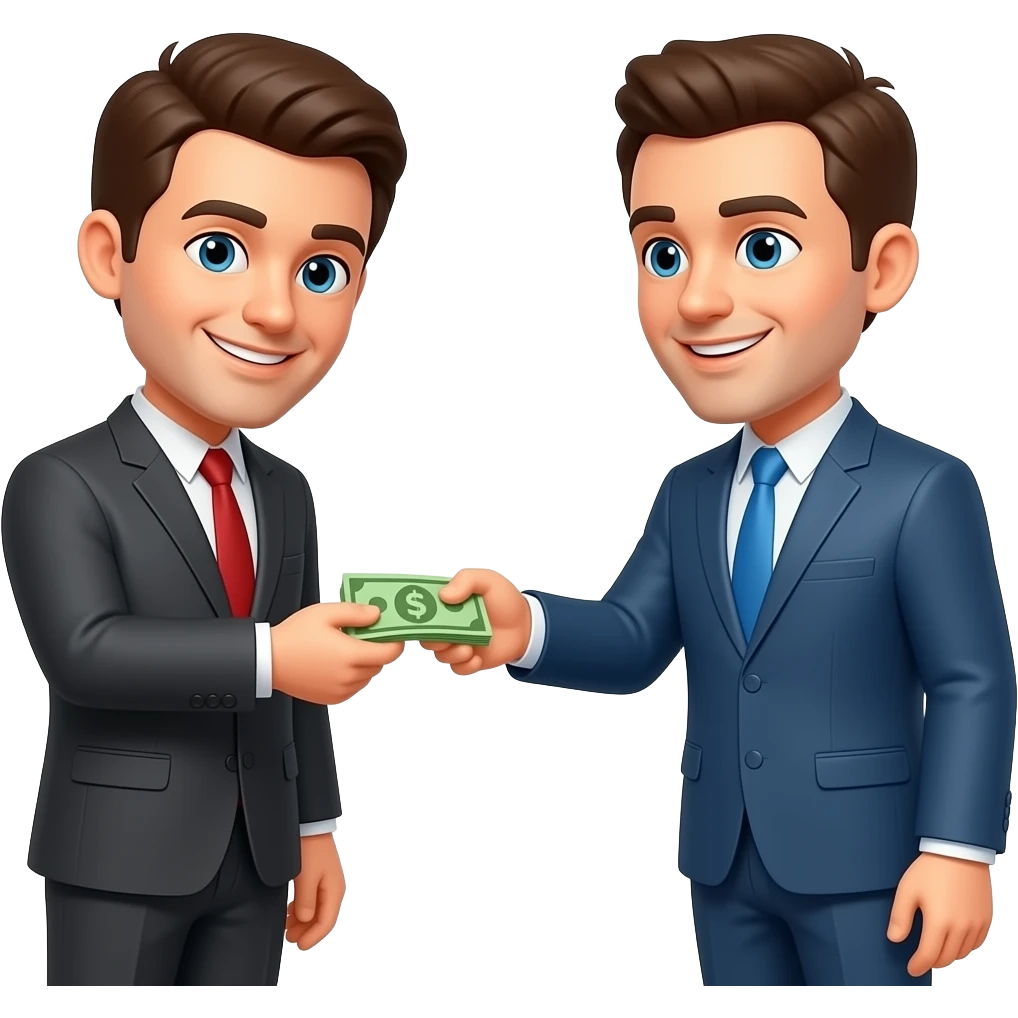 Two Men dealing money each other emoji