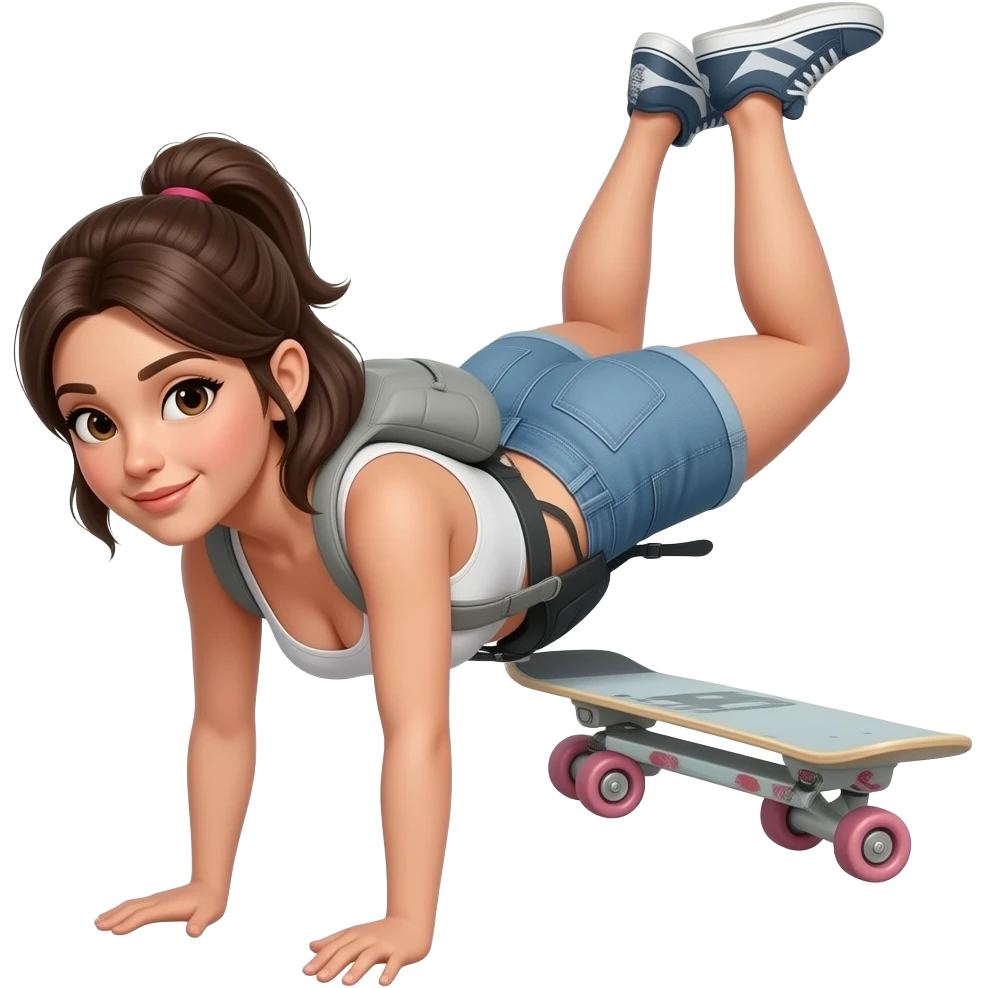 brunette women doing parkour emoji