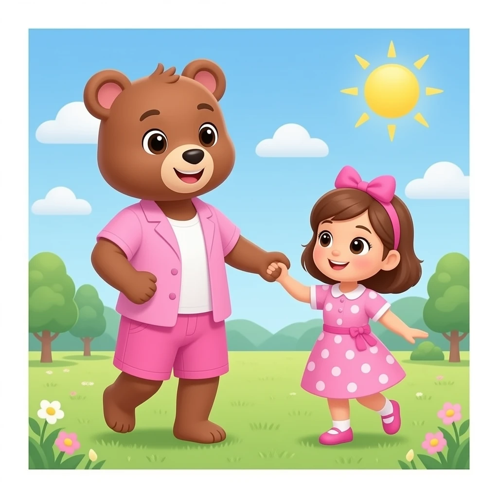 Mom and daughter bears dancing at pink pony club emoji