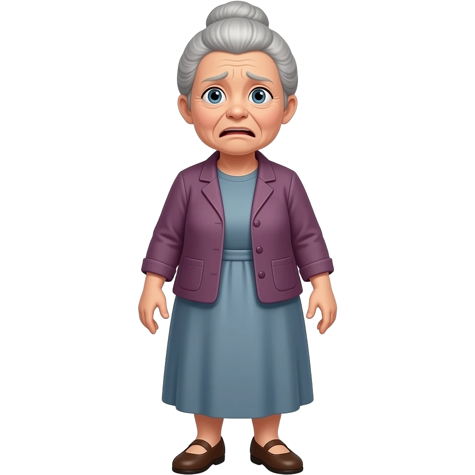 abuela asustada pero cuerpo entero emoji