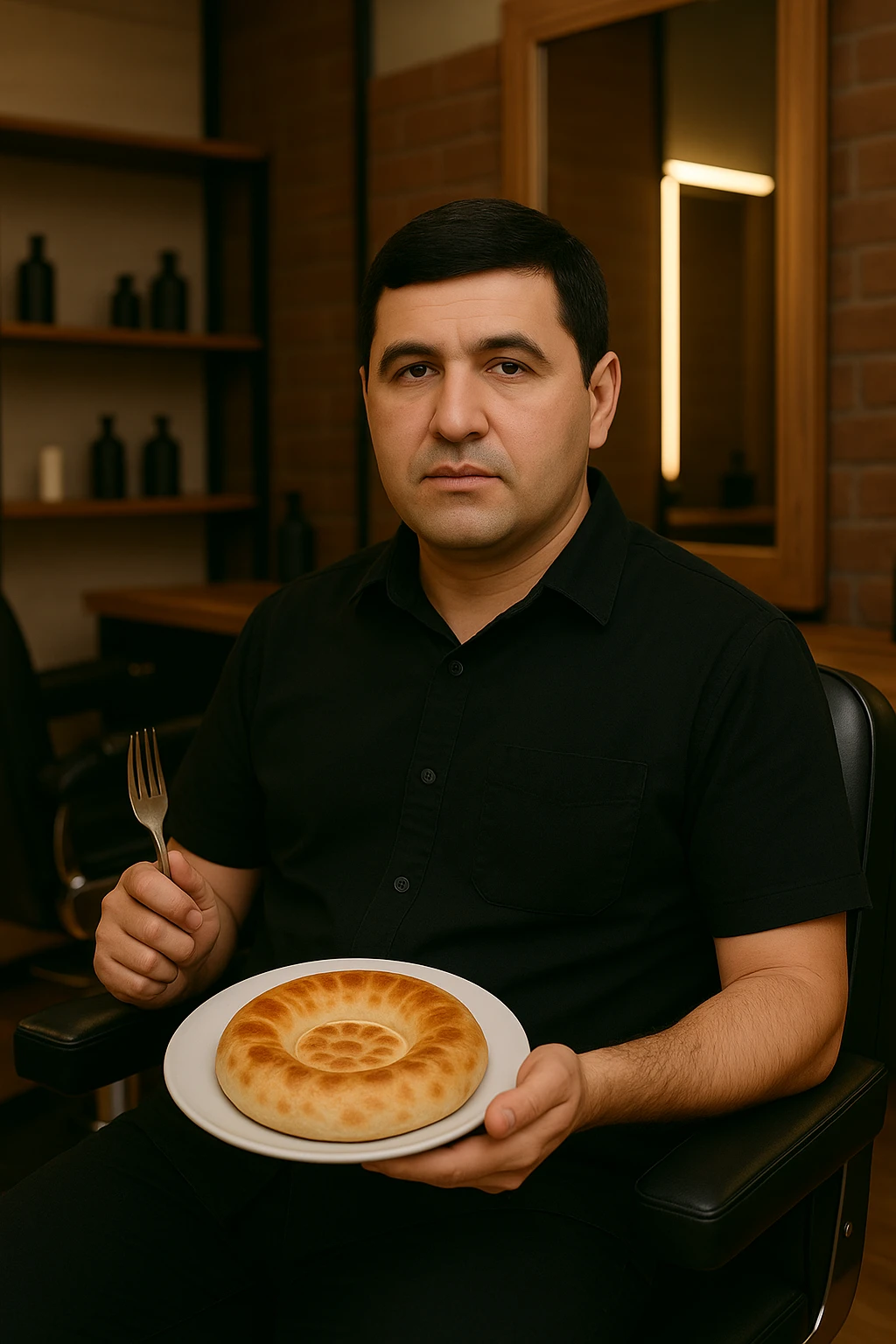 birinchidagi odamni yuziga 2 rasmdagi odamga uzidak qilib chizib bergin xuddu shunday non yen utirganini emoji