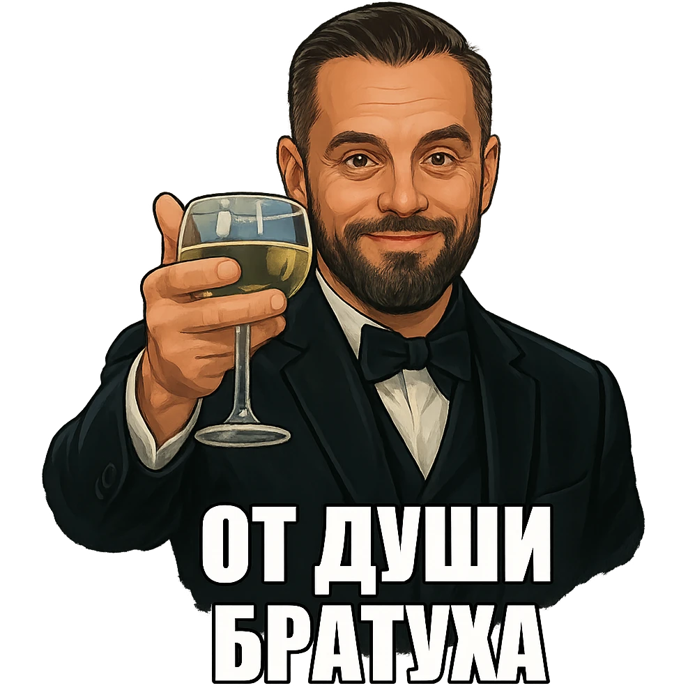 Из герой на фотографии сделай знаменитый мем с Ди Каприо из Великого Гэтсби, слегка рисованный, но при этом реалистичный объемный стиль, прозрачный фон emoji