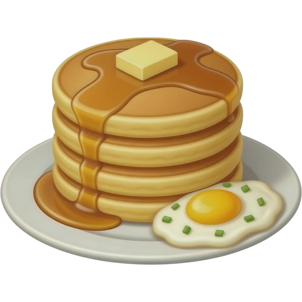Pancakes with scrambled eggs emoji