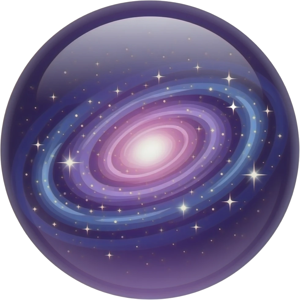 Sparkly purple Nebula galaxy crystal orb emoji