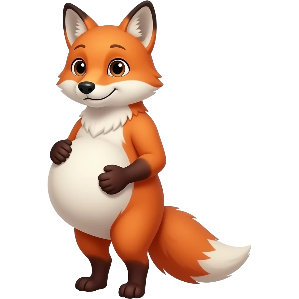 make a pregnant fox that's belly is  very very very very huge belly that is about to give bir emoji