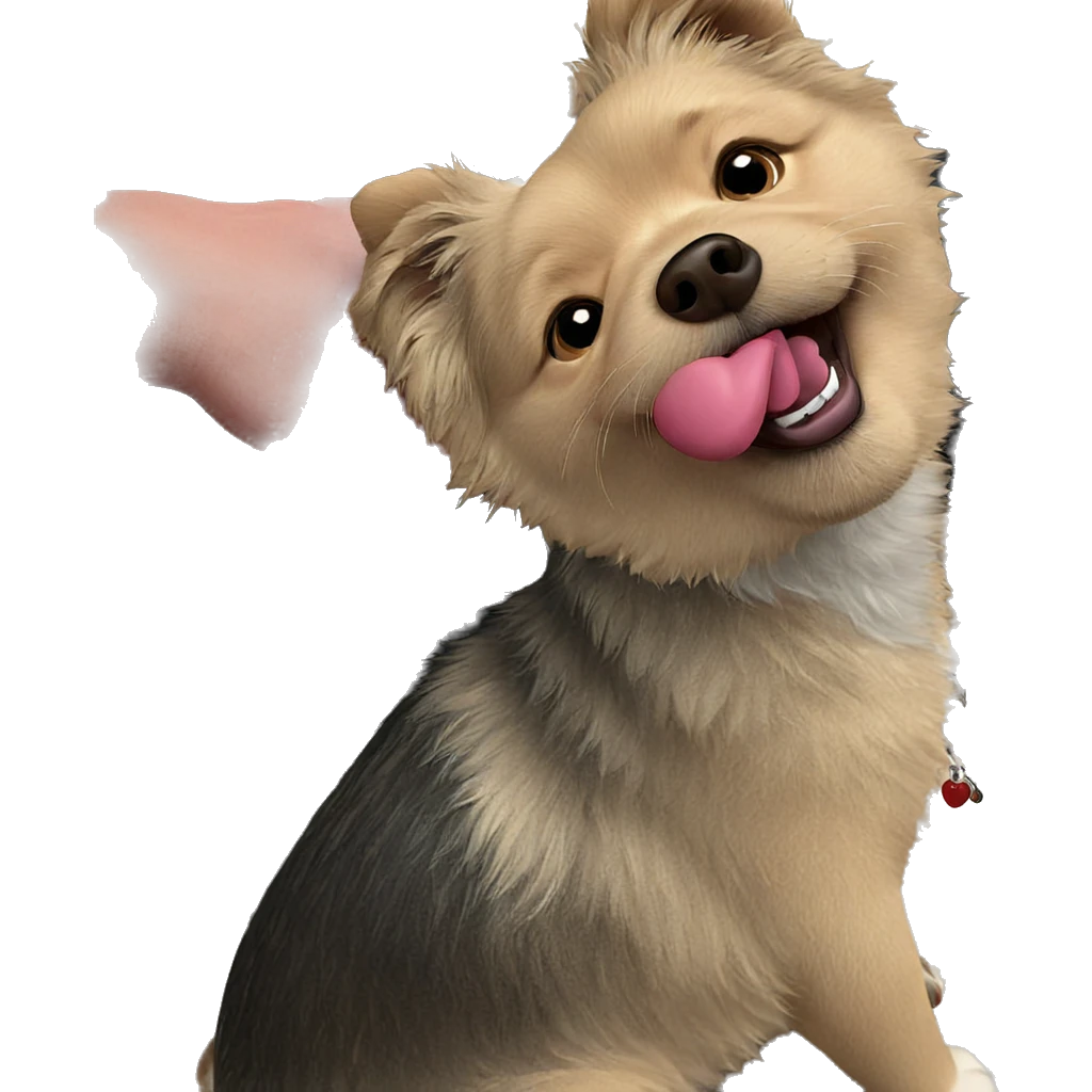 playful dog with tongue out emoji