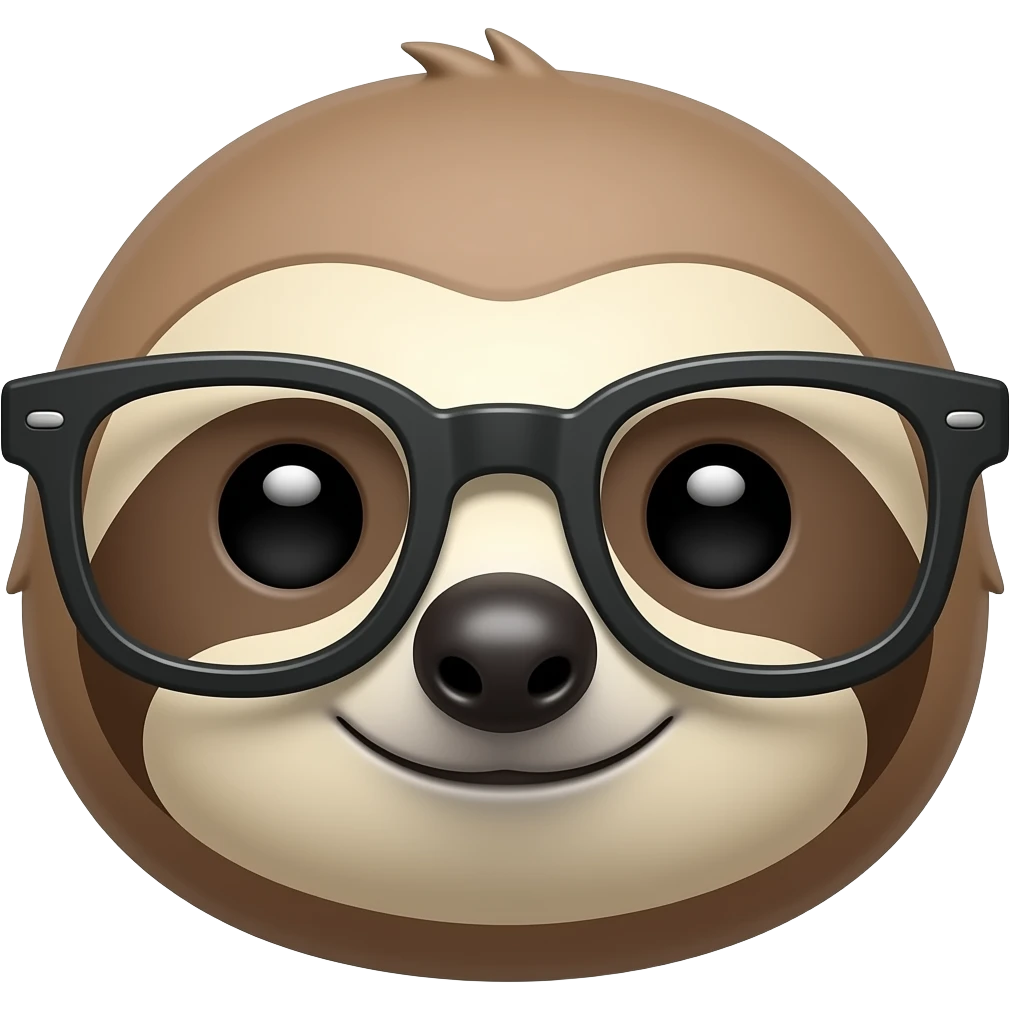 sloth face with spectacle emoji