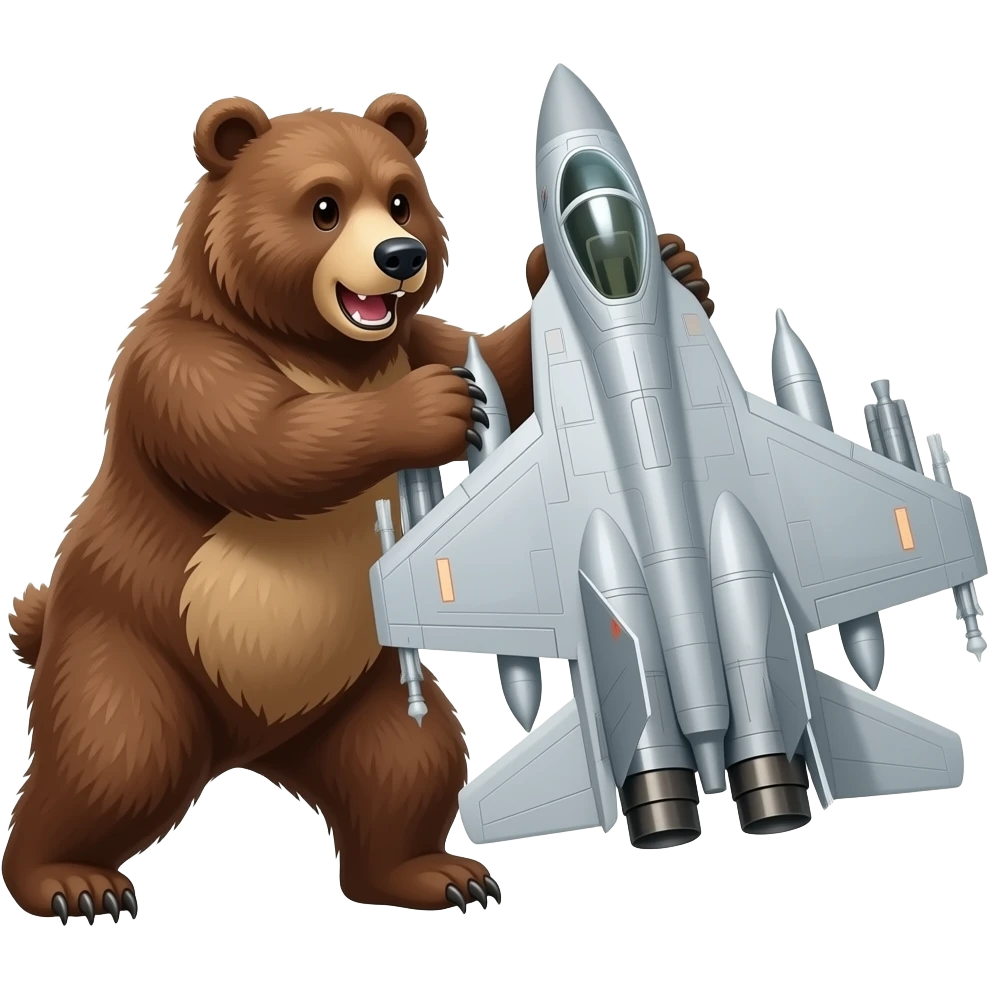 Bear fighting jet emoji