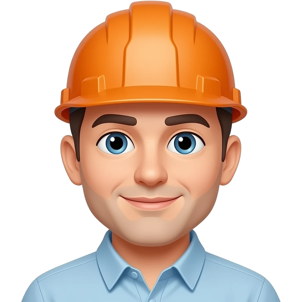 cartoon emoji of builder orange helmet anime style emoji