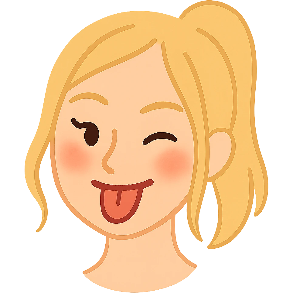 Create a soft cartoon face of Billie Eilish's head with simple features, in the style of the reference image. Use blonde hair. No background. emoji