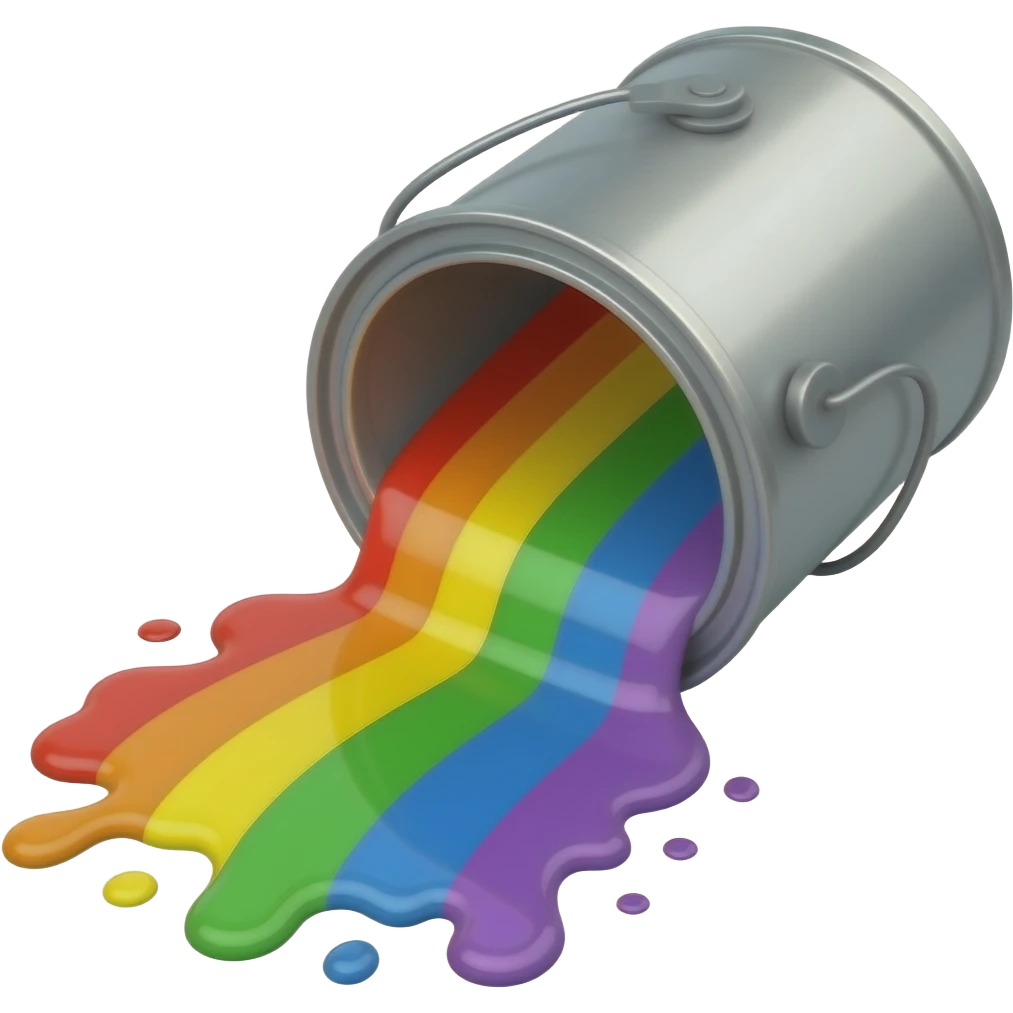 spilled paint can colorful emoji