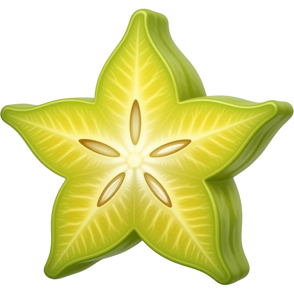 create a  star fruit from a side angle emoji