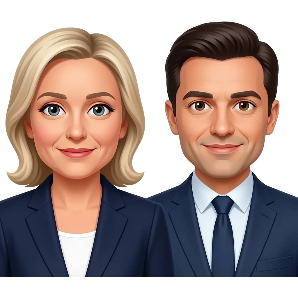 Emojis marine Le Pen avec Jordan bardella emoji