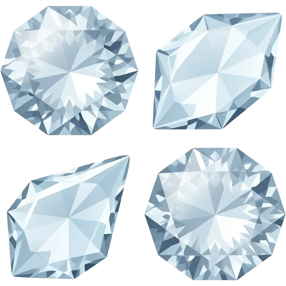 Diamond broken into 4 pieces emoji