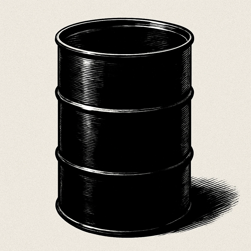 Сгенерируй мне черную бочку в стиле японского комикса на однородном фоне. Она должна .смотреться ебать как стильно. Без рисунка капли. Никаких мазков рядом, только бочка и фон, ничего лишнего emoji