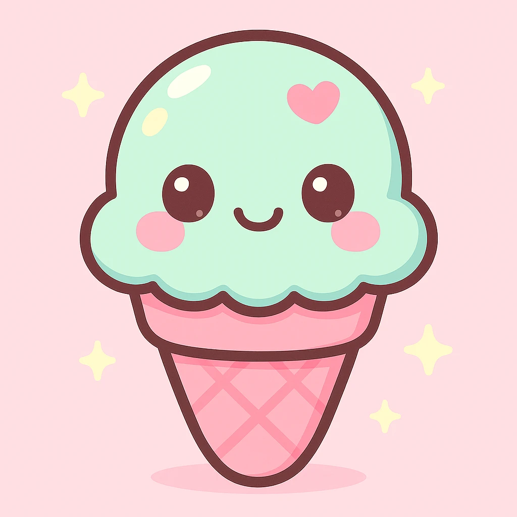Enhance the reflections and nuances, strengthen the shine and depth of colors while maintaining the kawaii and soft style, suitable for a brand mascot. emoji