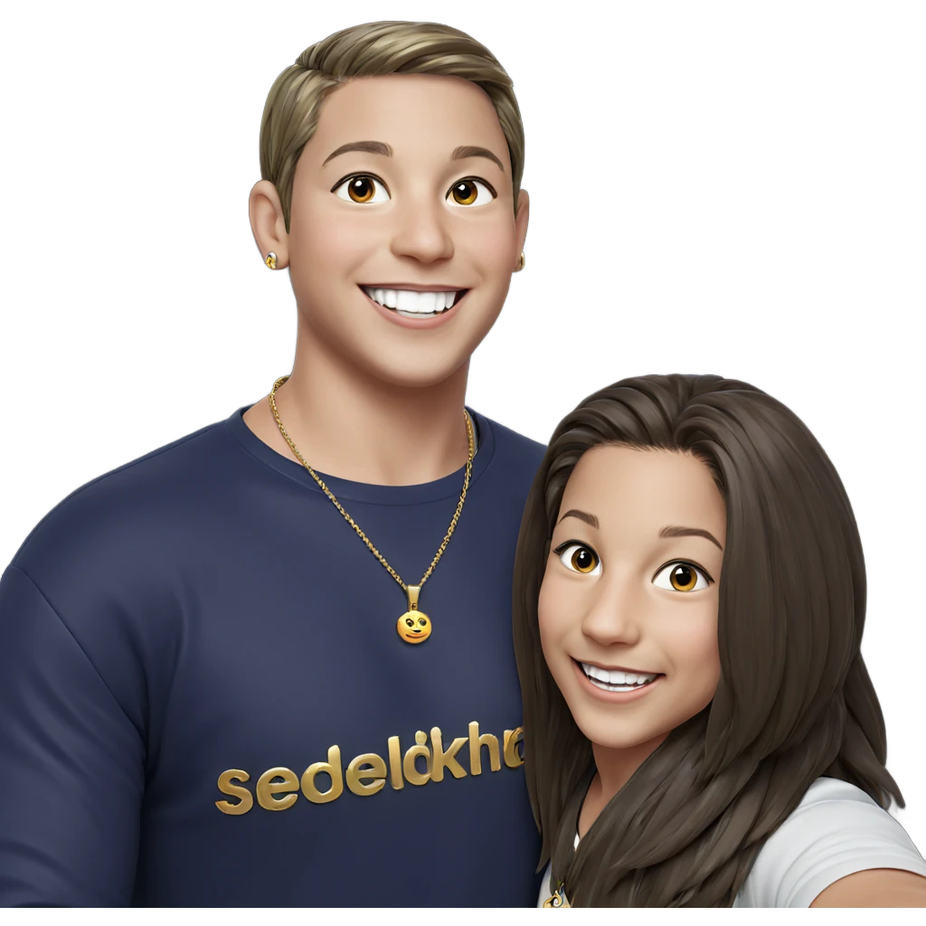 smiling boys with jewelry emoji