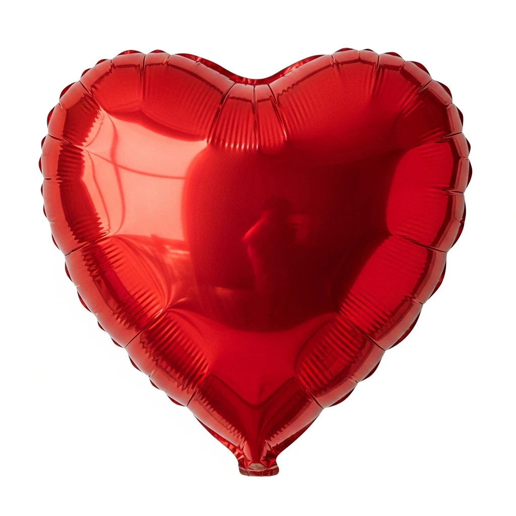 Foil balloon heart, remove background emoji