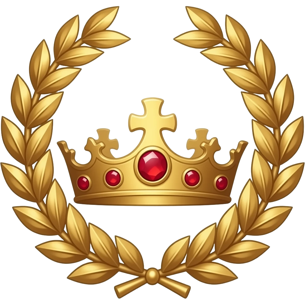 Corona de laurel imperial de oro y diamantes rojos del dios Emperador de Warhammer 40k emoji