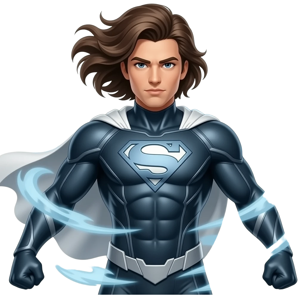 Wind element  Hero with a super hero suit emoji