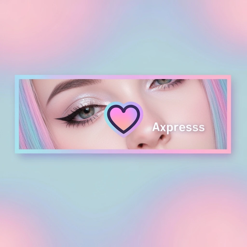 pastel emo banner with a heart accent, cute, expressive, minimal emoji