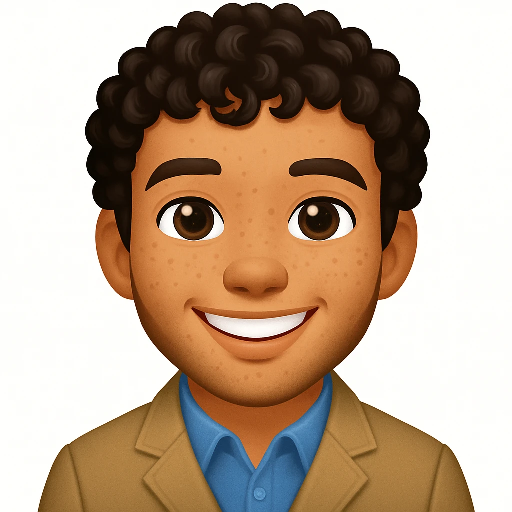 turn the second man in emoji style of the 1st image, match the facial features and get up emoji