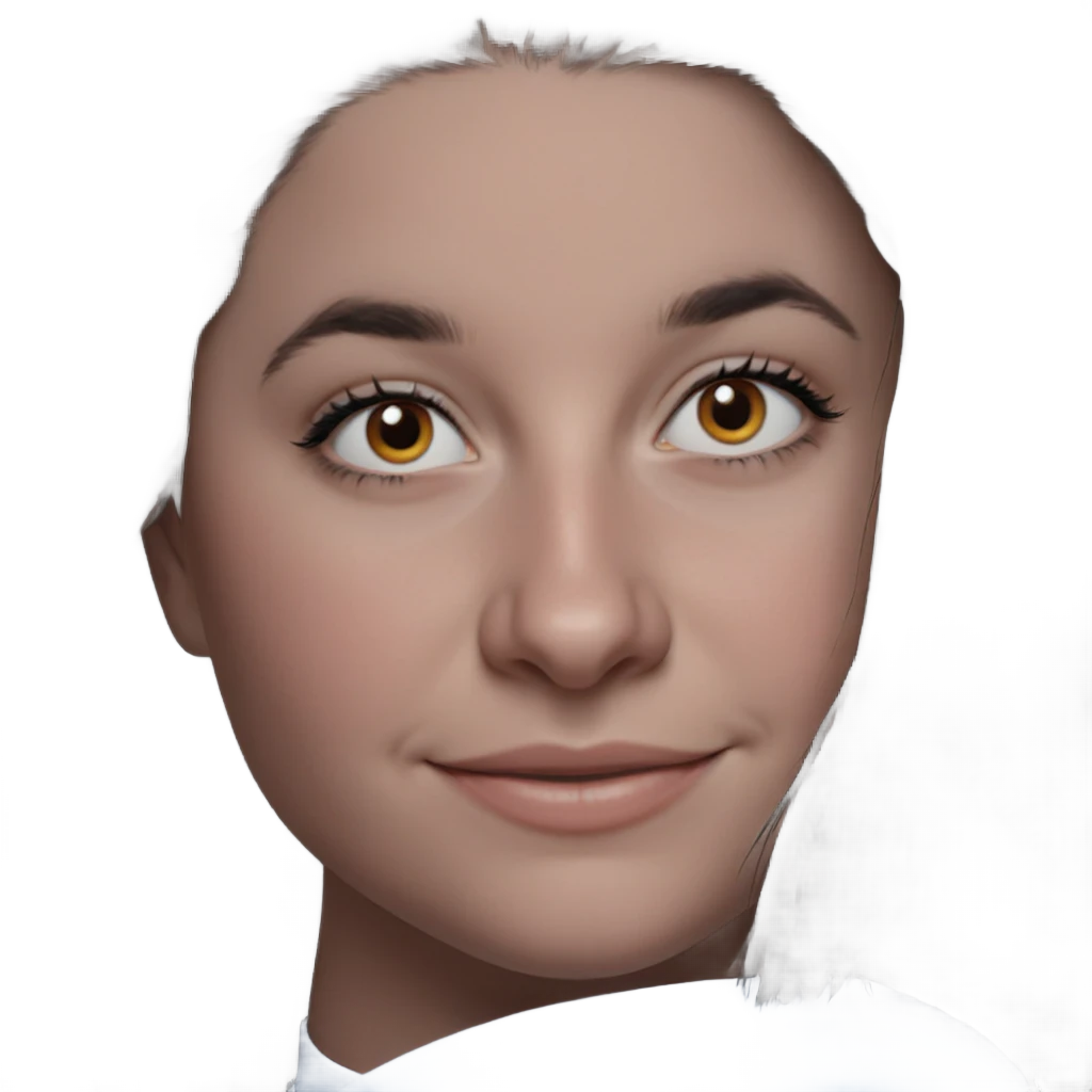 smiling girl portrait with black hair emoji