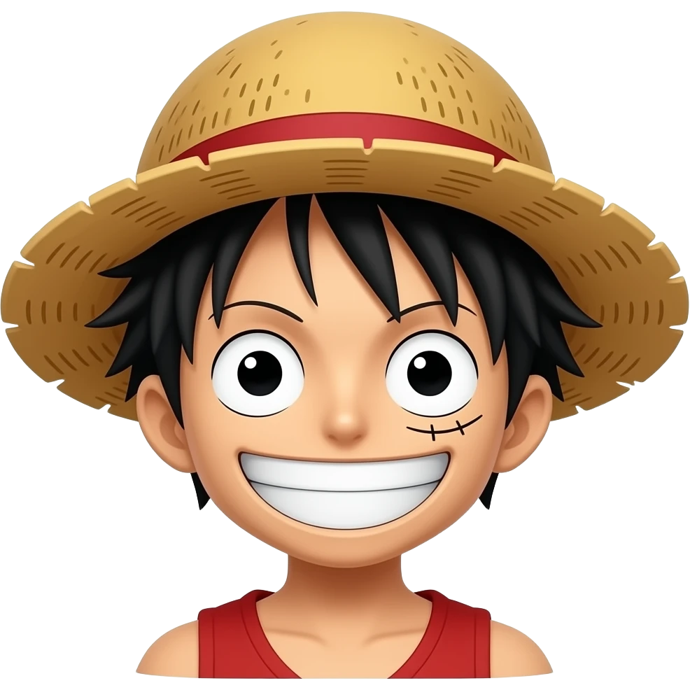 Luffy straw hat emoji emoji