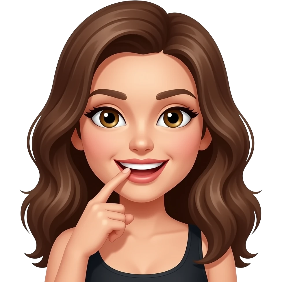 Flirty finger biting like the famous meme emoji