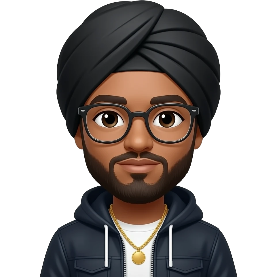rapper yeat turban on head , and glasses emoji