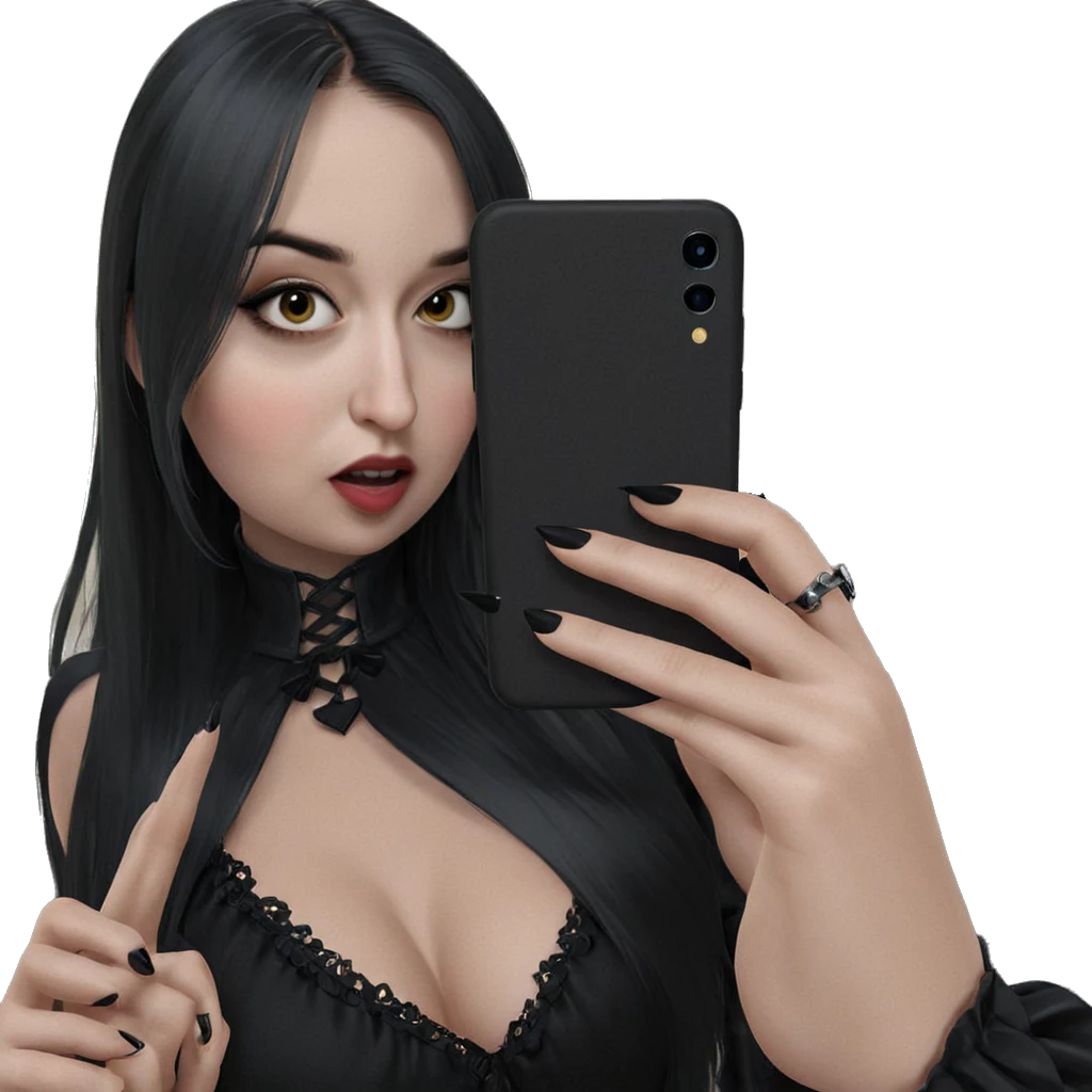 gothic girl taking selfie emoji