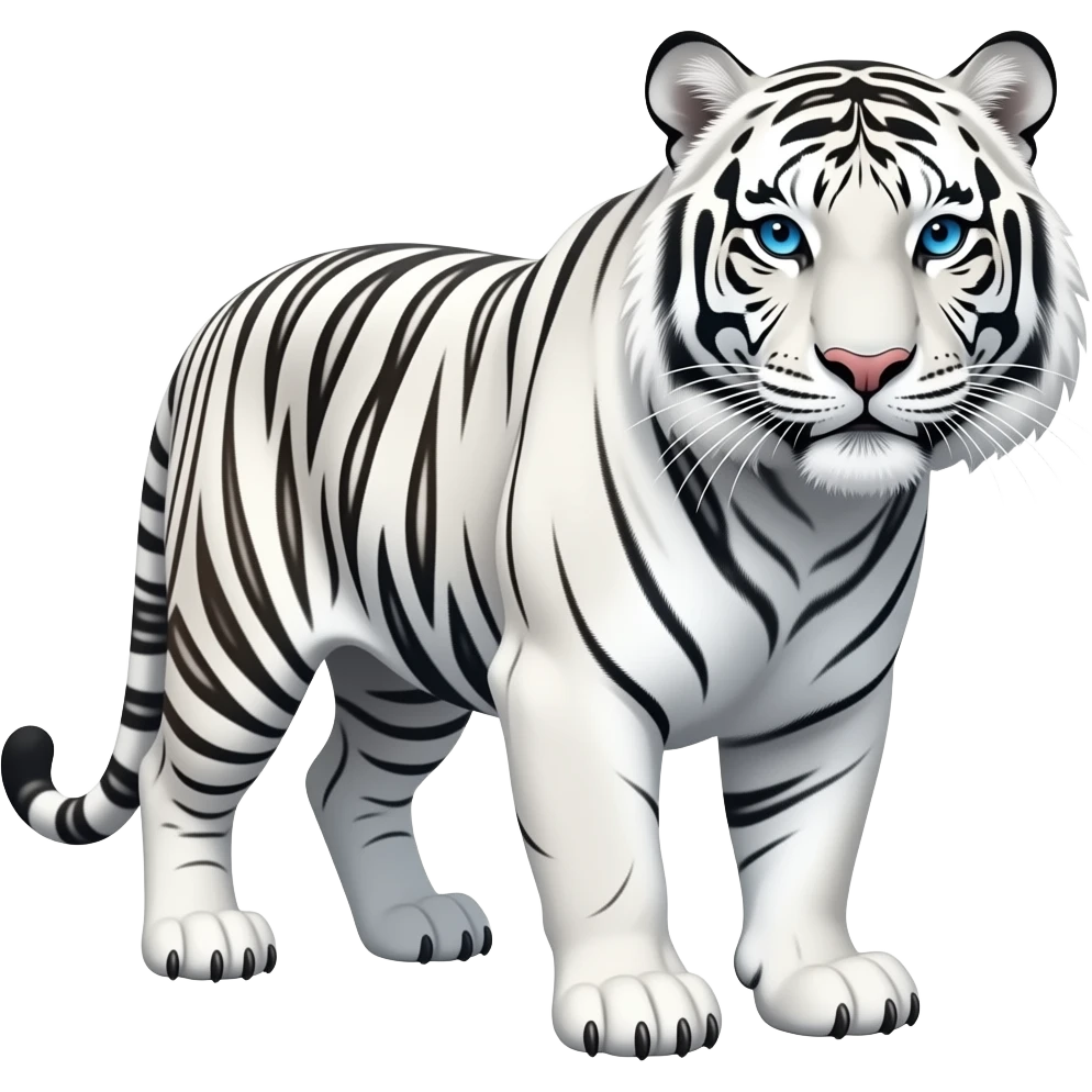 White tiger with blue eyes emoji