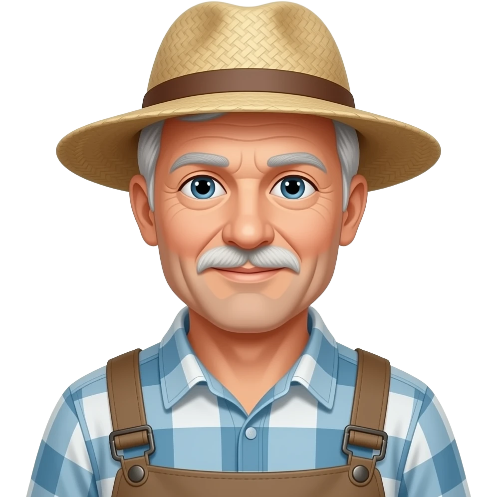 no beard, no mustache 69-year-old man and fig famer emoji
