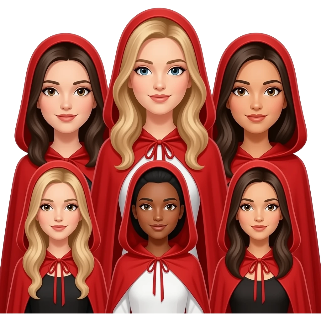 female ple with red capes emoji