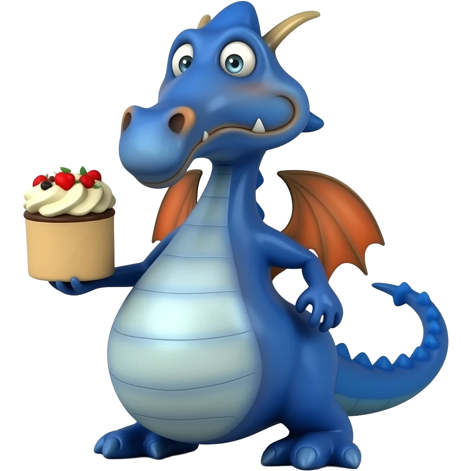 Blue dragon holding incoming bits emoji