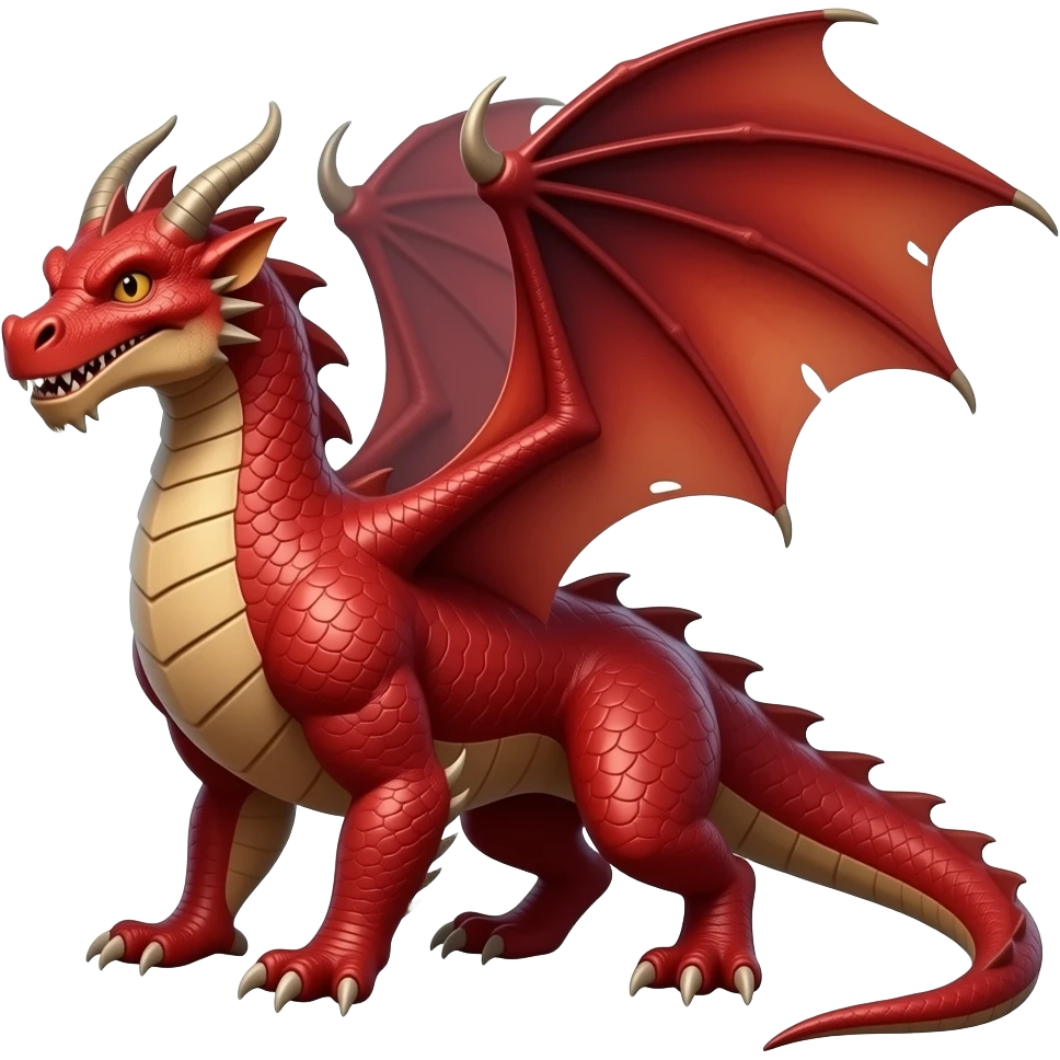 Realistic wild Dangerous Dragon red colour emoji