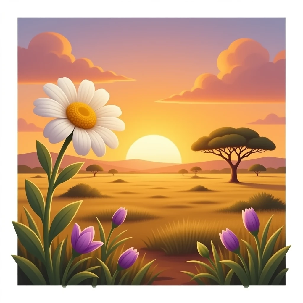 Safari sunset flower emoji