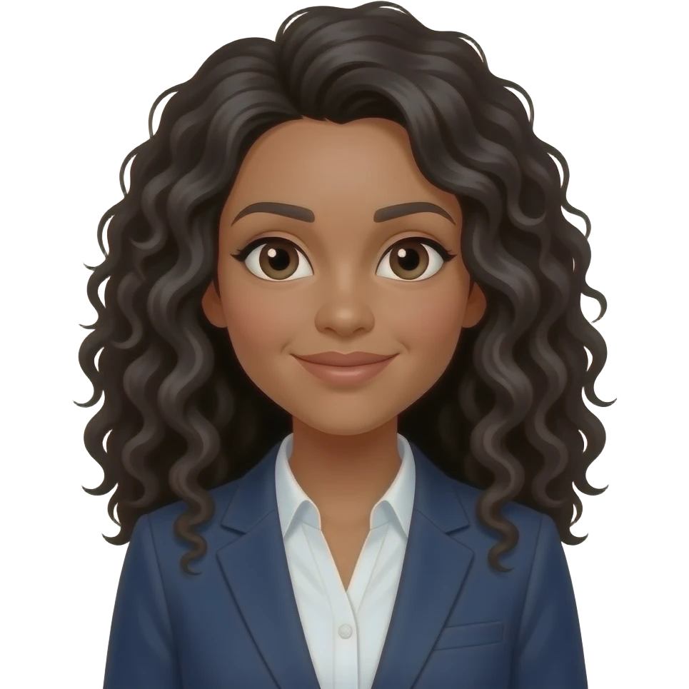light latte-skinned long curly black hair teacher emoji